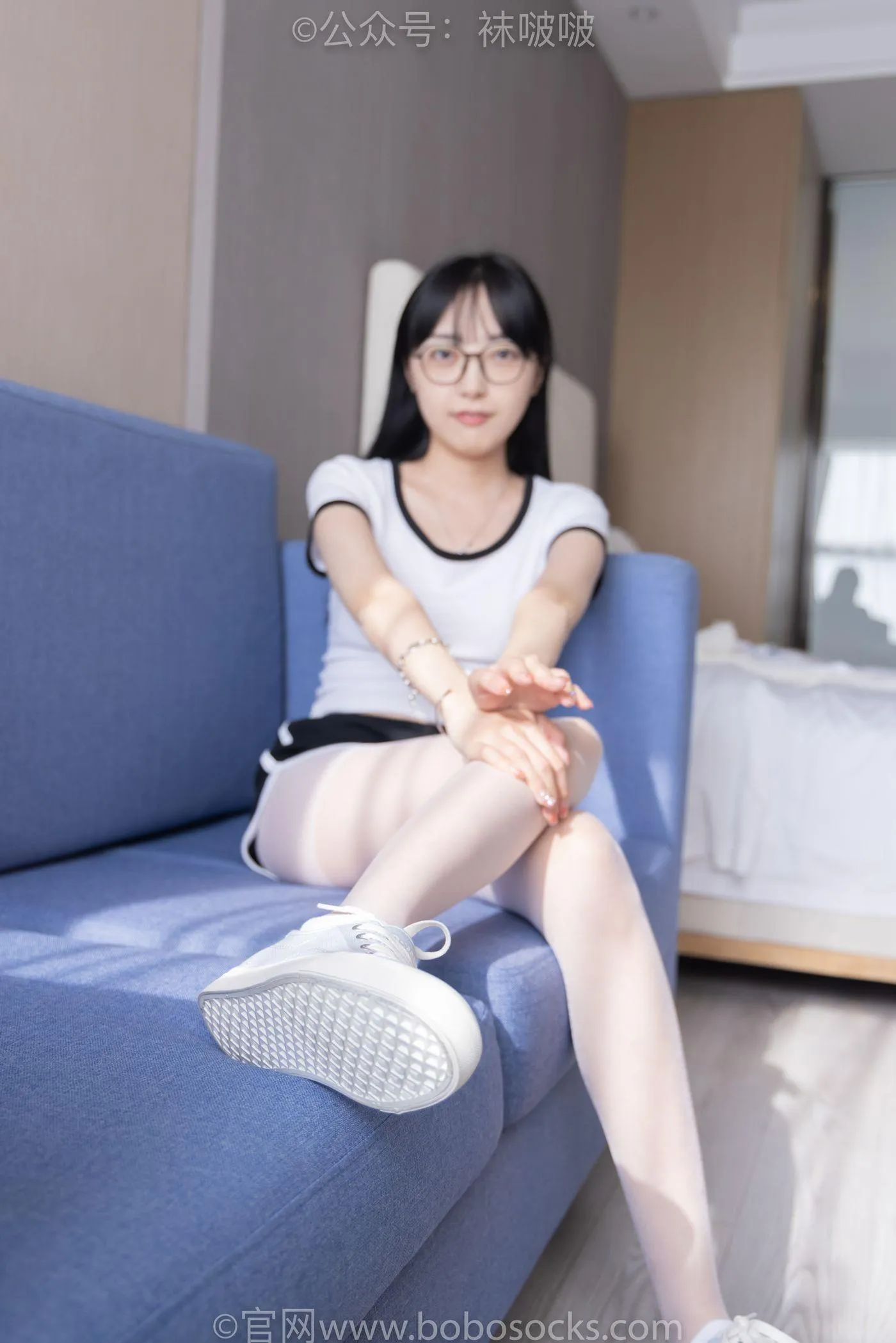 [BoBoSocks袜啵啵]NO.037 稚予-帆布鞋、短白棉袜、白丝 [136P]插图7